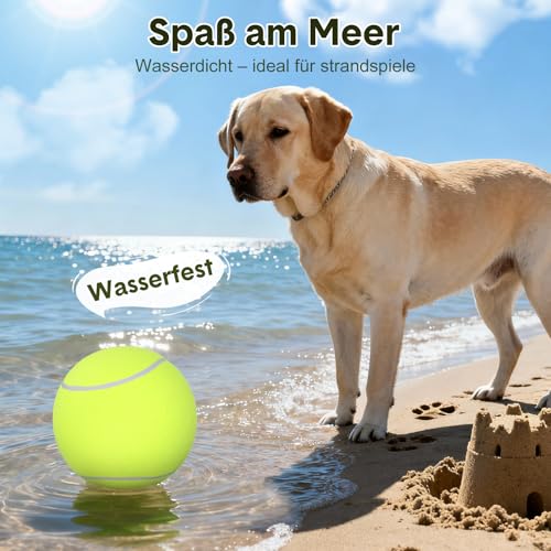 SOIMISS Riesiger Tennisball Große Riesige Hundebälle, Großes Hundespielzeug, aufblasbarer Tennisball für Haustier Training Outdoor-Sport und Strand (24cm)