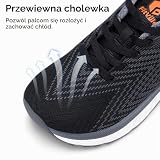 Fitville Extra Wide Buty Do Biegania Męskie Buty Do Biegania Amortyzowane Buty Sportowe Lekkie, Oddychające Trampki Tenisówki Fitness Buty Do Chodzenia V1 Czarny/Szarym 46 EU Szerokie