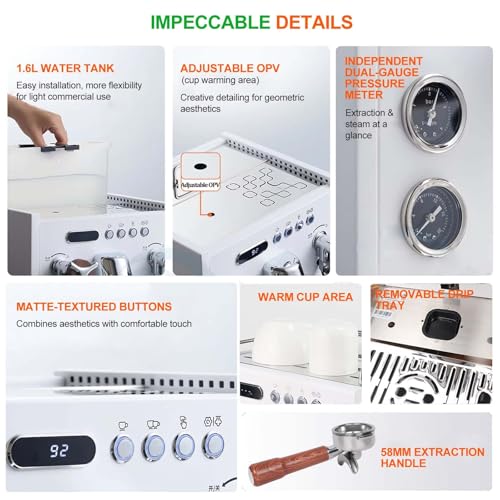 Espumador de Leche Comercial, Vaporizador Automático de Leche de Acero Inoxidable de 2850W con Control Digital de Temperatura, CREA Microespuma de Calidad Barista para Arte Latte