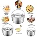 KINDEN Mixing Bowl Stainless Steel 12mm Composite Bottom Bowls with Handle and Lids, Fruit, Salad, Storage, 3 Piece Set,2QT,3QT &4QT