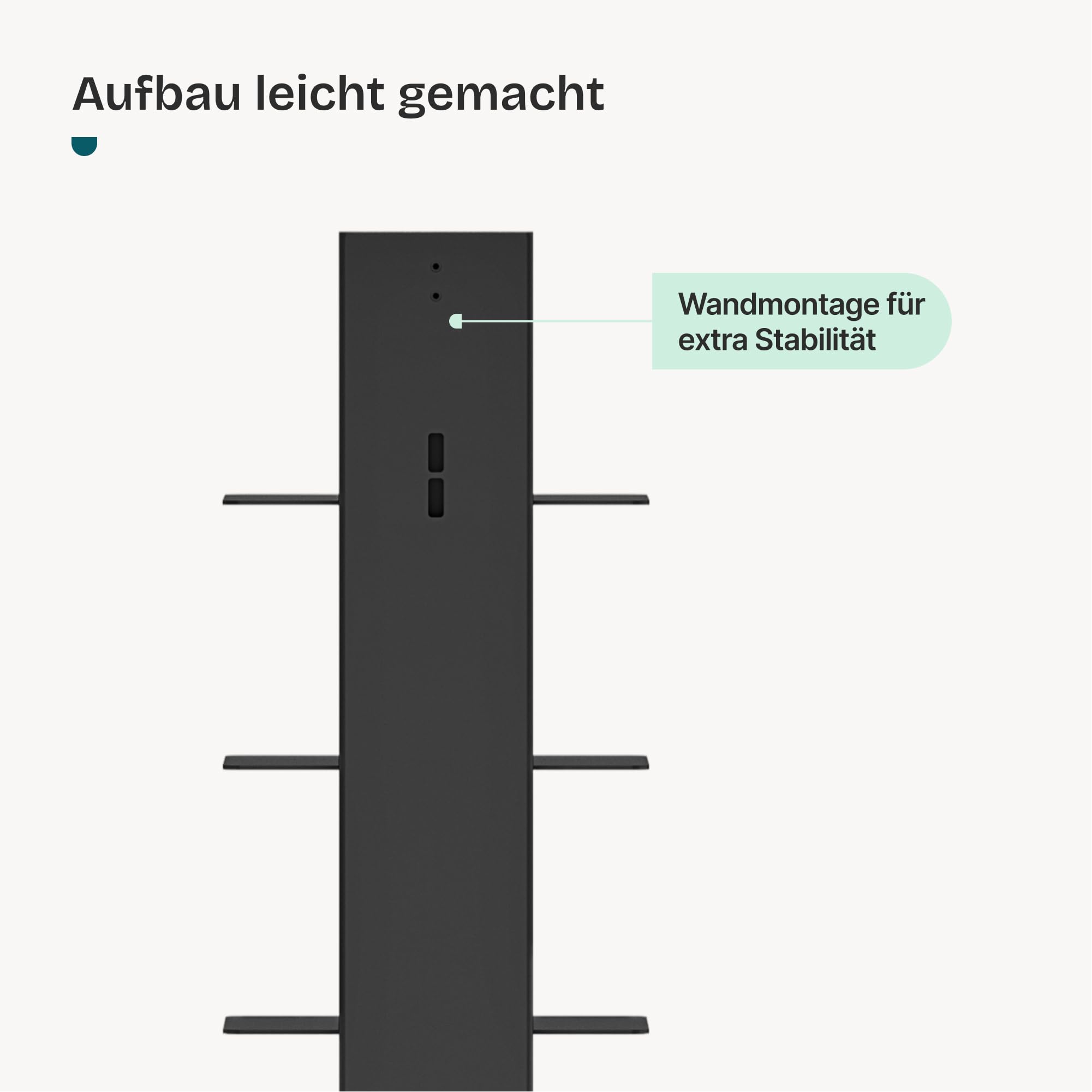 [en.casa] Standregal Eksjö CD DVD Regal in schmaler Leiterform mit 10 Ablagen Bücherregal für Wohn- und Schlafzimmer Büro 150 x 39 x 39 cm Schwarz
