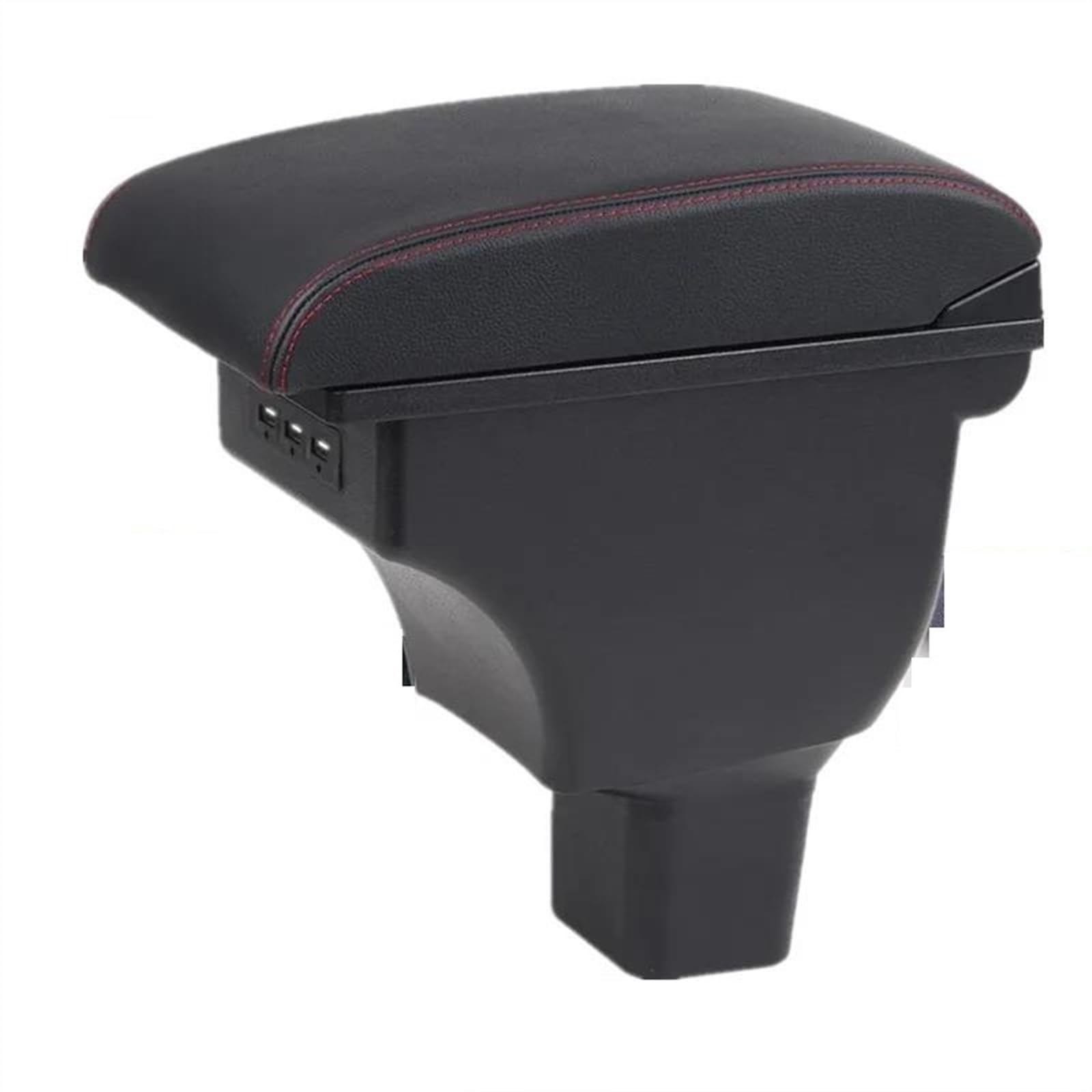 NMJLQW Storage Rack Armrest Box With Multifunctional Support PU Cushion Car Interior Modification Accessories For Kicks 2016-2024(2 Real Cowhide 3USB)