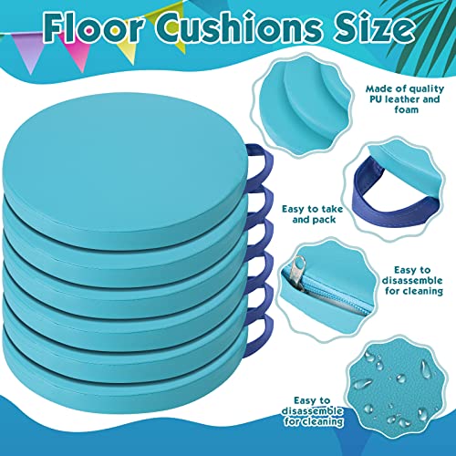 12 Pcs Flexible Seating Ball Chairs For Kids 12" Round Floor Cushion Set, Children's Exercise Yoga Ball With 5 Legs Foam Pillow With Handle Improve Balance For Kids Classroom School Reading, Blue #TOP3