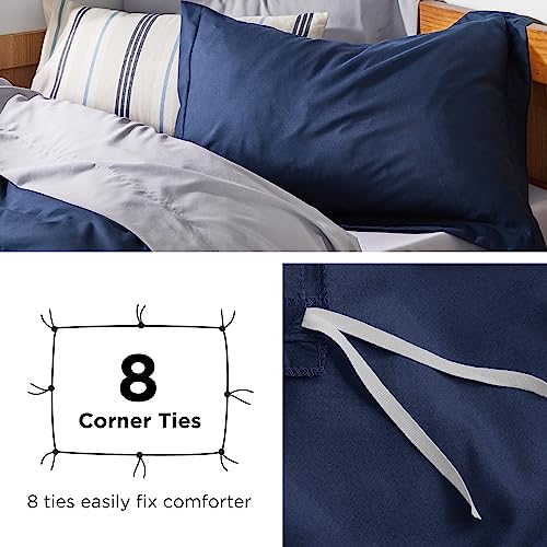 Bedsure Twin/Twin Xl Duvet Cover Kids - Soft Brushed Microfiber Duvet Cover Twin, 2 Pcs, Includes 1 Navy Blue Kids' Duvet Cover (68"X90") With Zipper Closure & 1 Pillow Sham, No Comforter #TOP4