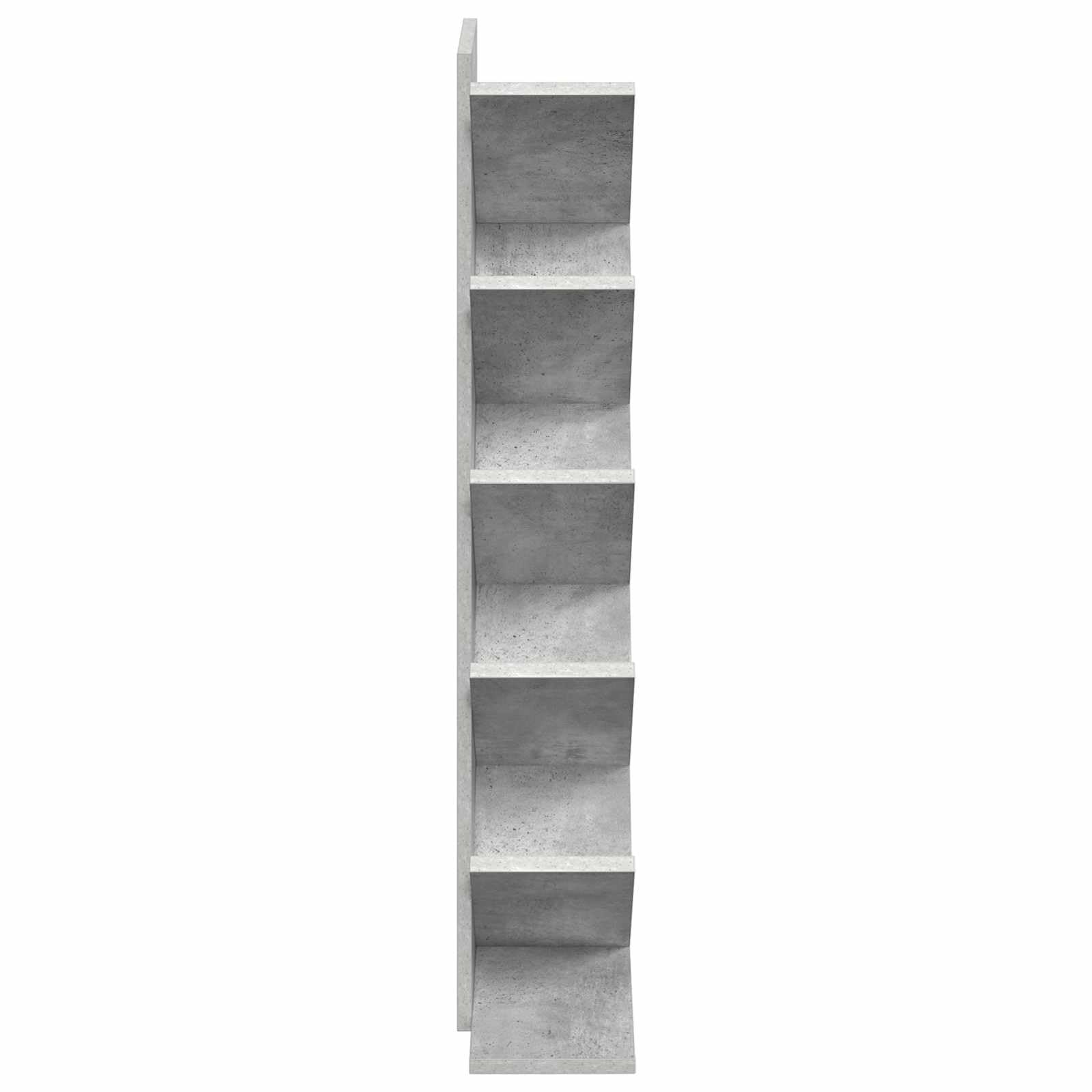 Libreria a 6 ripiani, 30 x 18 x 100 cm, in legno, grigio cemento, salvaspazio, versatile, adatta per soggiorno, camera da letto, ufficio, cameretta dei bambini