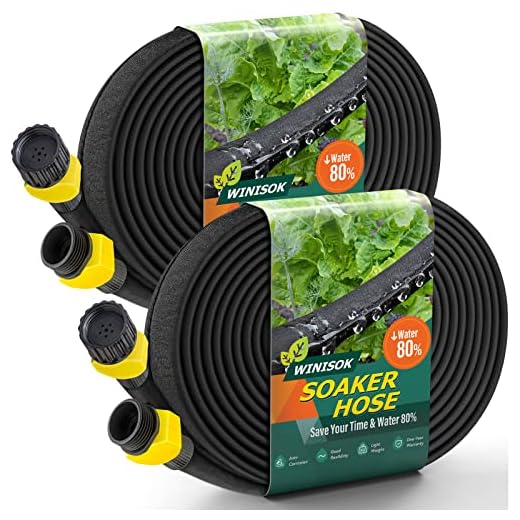 [Upgraded] Winisok 100FT Flat Garden Soaker Hose, Heavy Duty Double Layer Drip Hose - Save 80% Water Flexible Kink Free Leakproof Watering Hose for Lawn, Garden Beds