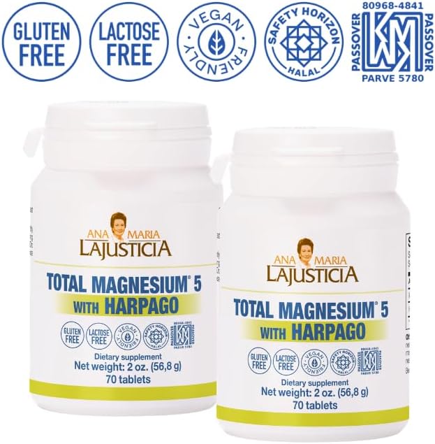 Miniatura 4 de Magnesio total 5 con Harpago 70 tabletas de Ana Maria Lajusticia - Sin gluten y vegano (2)