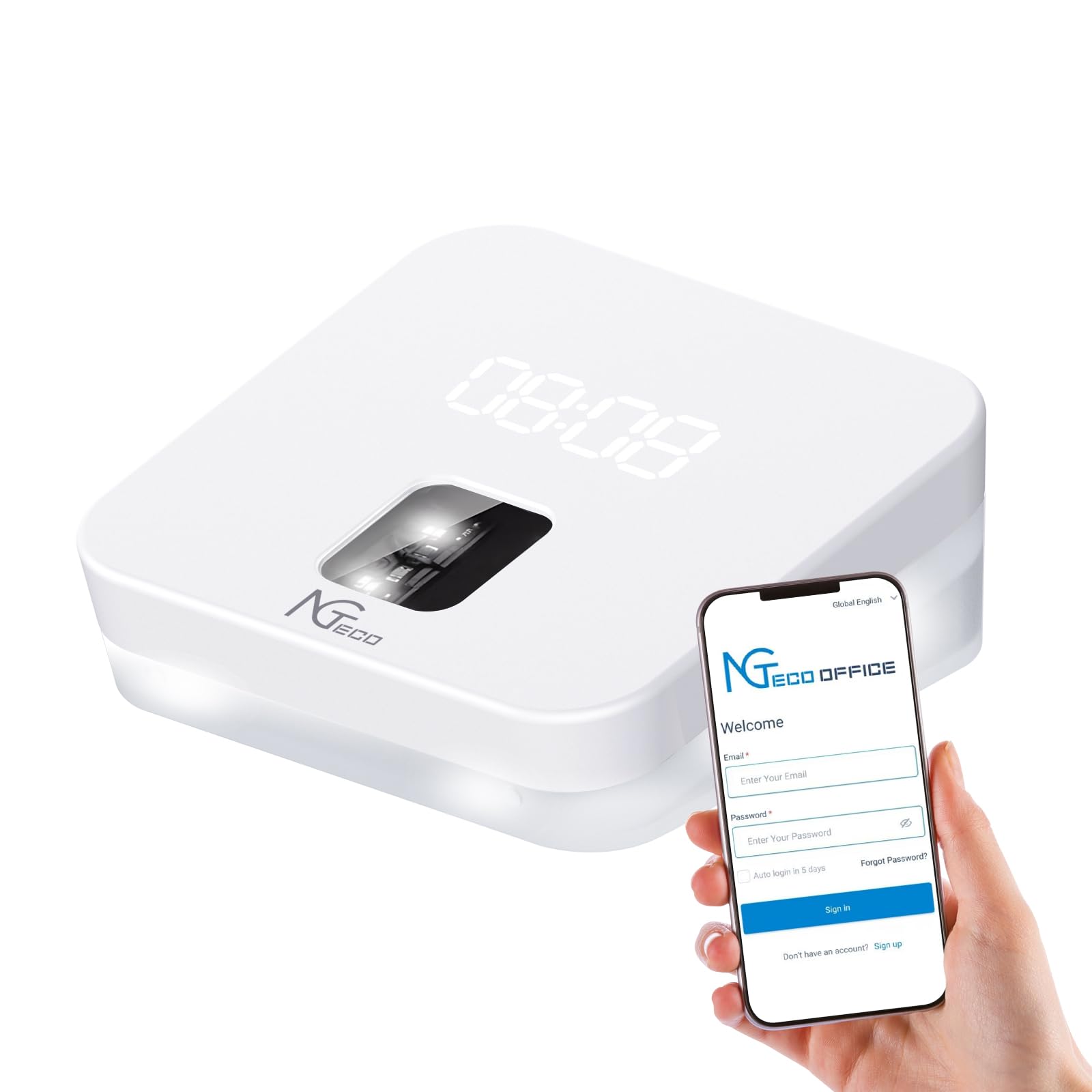 NGTeco Cloud Clocking in Machine, TC4 Fingerprint Time Clocks for Employees Small Business, Fingerprint Biometric Attendance System with Remote Control Software ＆ iOS/Android App (0 Monthly Fee)