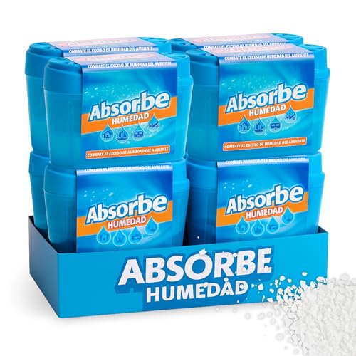 Deshumidificador, Absorbe Humedad, Atrapa Humedad Interior, Previene Condensación, Apto para Armarios, Cocina, Coche, Trasteros, Baños, Cajones, Caravanas, Barcos, Incluye Pack de 8 Botes