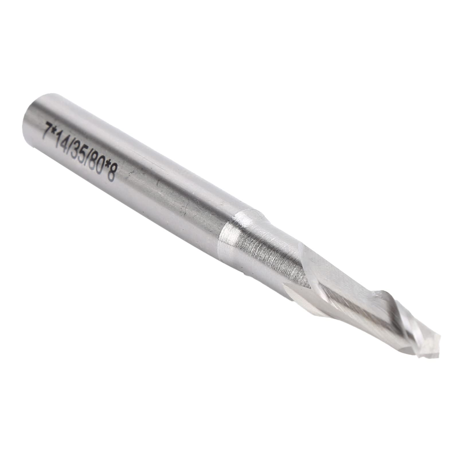 lyrlody 5 szt. Frez Stal Szybkotnąca Frez Trzpieniowy Z Pojedynczym Rowkiem 8x7x14x80mm Z Chwytem Prostym CNC do Frezarek CNC Obróbka Drewna Reklama Grawerowanie