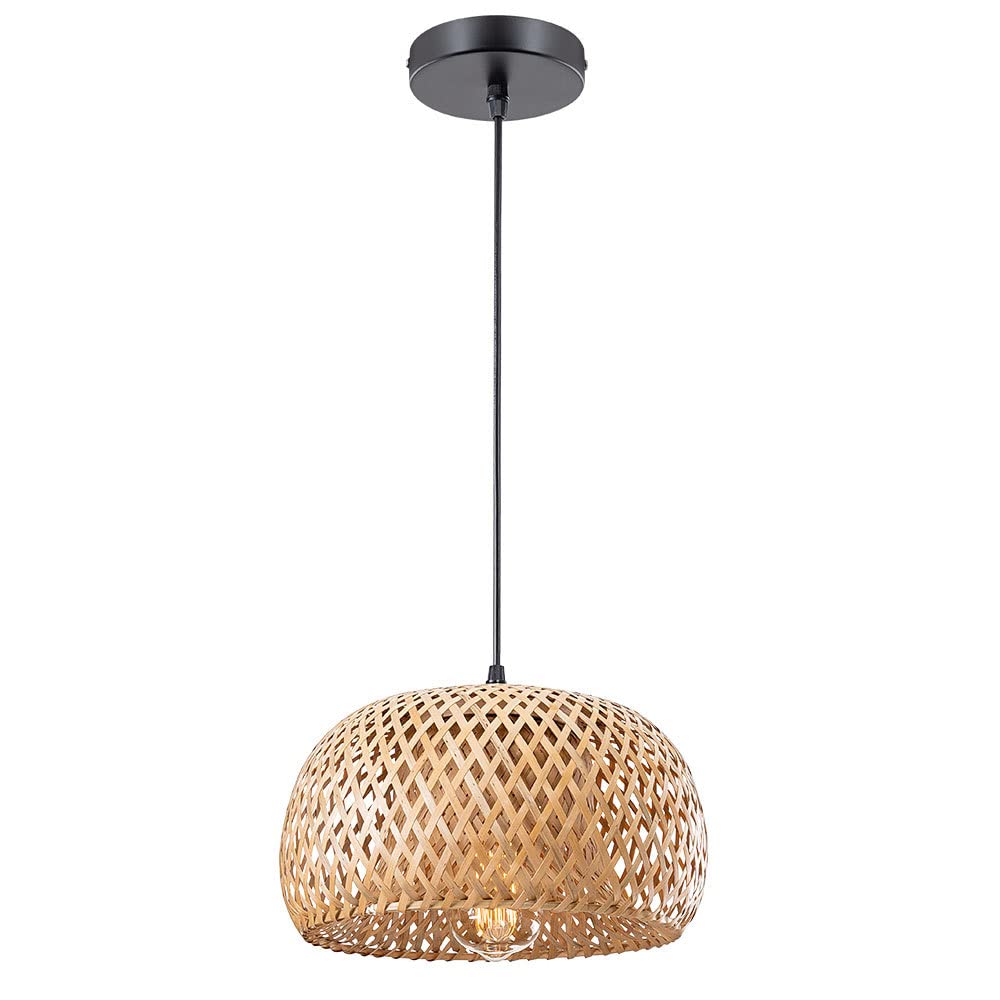 HXYSXHJUO Simplicity Hand-woven Bamboo Restaurant Lights,Rattan Chandelier Light Fixture,Wicker Kitchen Pendant Light,Bamboo Living Room Lamps