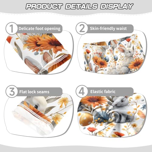 Egg Rabbit Tile Girls Leggings Athletic Pants Tights Stretch Bottom3