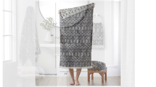 Amazon.com: SKL Home Nador Jacquard Bath Towel, Black : Home & Kitchen