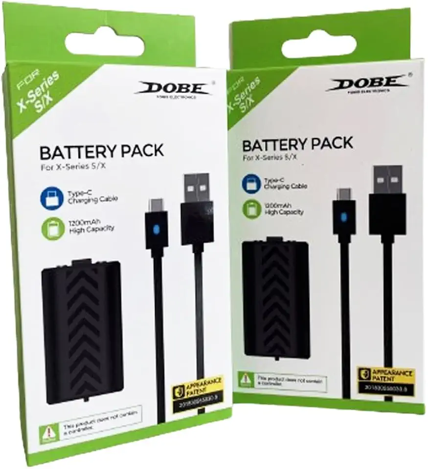 Kit 2 Baterias Recarregáveis + Cabo USB Tipo C Preto para Controle Manete de Xbox Series X/S Completo