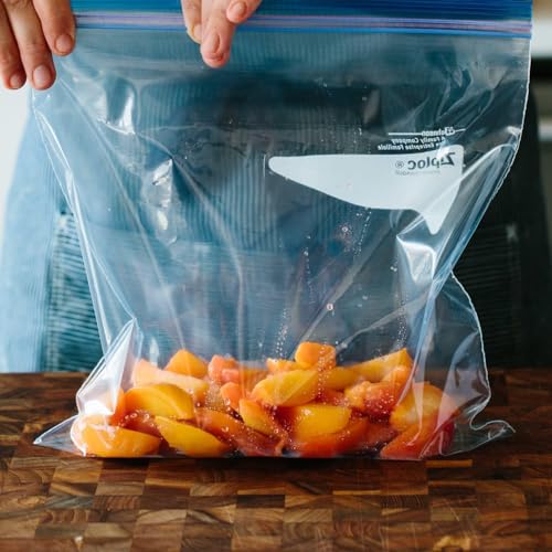 Image of Fresh Zipper Multi-Purpose Storage Slider Bags | zip lock bags for food storage | BPA Free Reusable Ziplock Pouch | Leakproof Bags for Marinate, Vegetables, Fruits (15 PCS BLUE ZIPPER BAG)