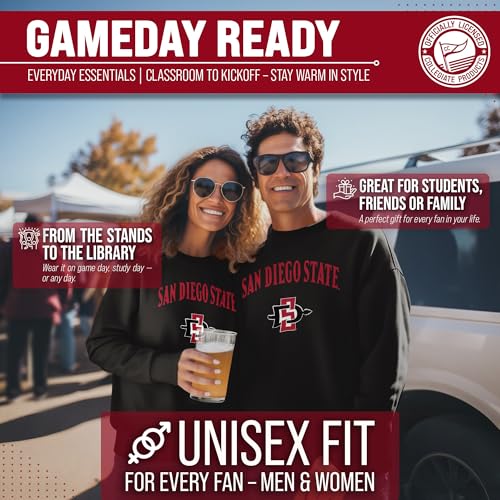 Image of NCAA College Sweatshirt Fleece Crewneck Pullover for Men and Women | Officially licensed NCAA college gameday crewneck pullover - 9 oz fleece lined sweatshirt with arch and logo design