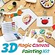 agctrler Magic Puffy Paint, Foam Texture Painting Paper,Ultimatives Magisches Textur-Malset, 3D Zeichnen Leinwand Schwamm mit 12 Farben, Schaumstoff-Textur-Malpapier für Kinder DIY Stifte (Rechteck)