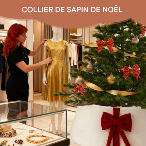 Cache de base pour sapin de Noël pour masquer les supports métalliques laids - 3