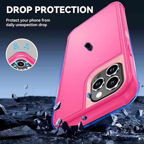 Image of SunStory Compatible with iPhone 12 Pro Max Case with HD Screen Protector, 3-Layer Heavy Duty Full-Body Cover,3 in 1 Hybrid Protective Case for iPhone 12 Pro Max 6.7 inch,PinkRed