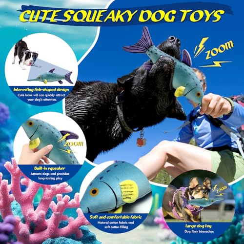 Image of Fuufome Large Squeaky Dog Chew Toy, Ideal Dog Toys for Chewers, for Small and Medium Breed Puppies or Dogs