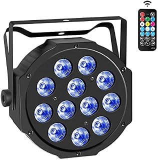 LED Par Stage Light 12*4W LED DMX RGBW Disco Light Wireless Control Strobe Light via Auto/ Sound-Activated Party Light for DJ Bar KTV Club Wedding Birthday Halloween