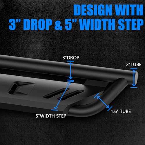 Image of ONINE Tubular Drop Running Boards for Chevy Silverado GMC Sierra Crew Cab
