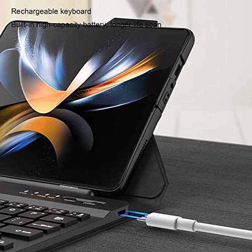 para Samsung Galaxy Z Dobra 4/Z Dobra 3/Z Dobra 2 Estojo para teclado,Estojo de Teclado de Couro [Ca