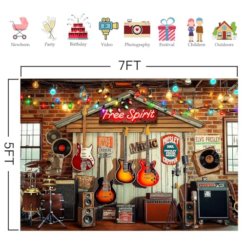 Fondo para fotografía música rock 7x5ft HANYING miniatura 2