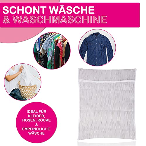 Bestlivings Wäschenetz XXL (4er Set / 50x70cm) - Wäschesack Kochfest - Wäschebeutel für Blusen, BH, Unterwäsche, Socken oder Feinwäsche - Füllmenge bis 3kg