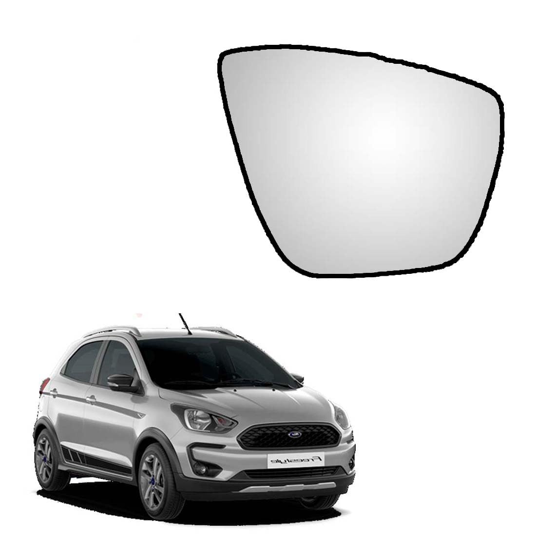 MACZO - orvm Right (Driver) Side Rear View Mirror Glass for Ford Freestyle 2018-2020 Model