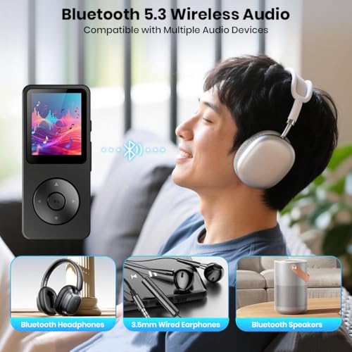 Image of AUDIOCULAR M61 MP3 Player with Bluetooth 5.3, Built-in Speaker, FM Radio, 16 /32GB Integrated SD Card Storage (Up to 128GB), Type-C Charging