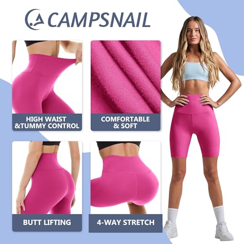 CAMPSNAIL Workout Biker Shorts Women - 3"/5"/8" High Waisted Tummy Control Spandex Booty Volleyball Shorts for Yoga Dance
