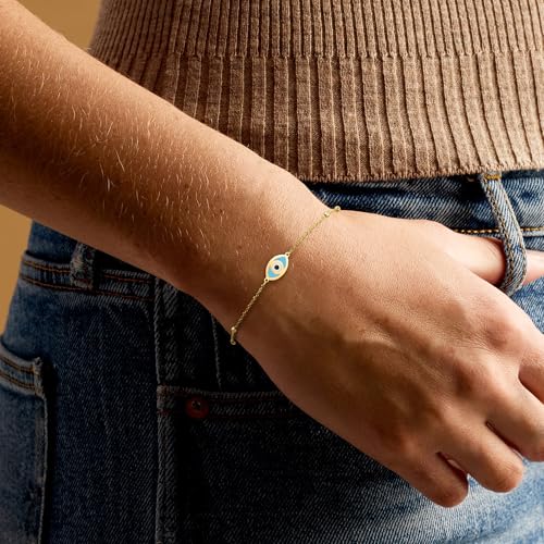 Pure Collection by Ross-Simons Italian 14kt Yellow Gold Evil Eye Bracelet With Multicolored Enamel2