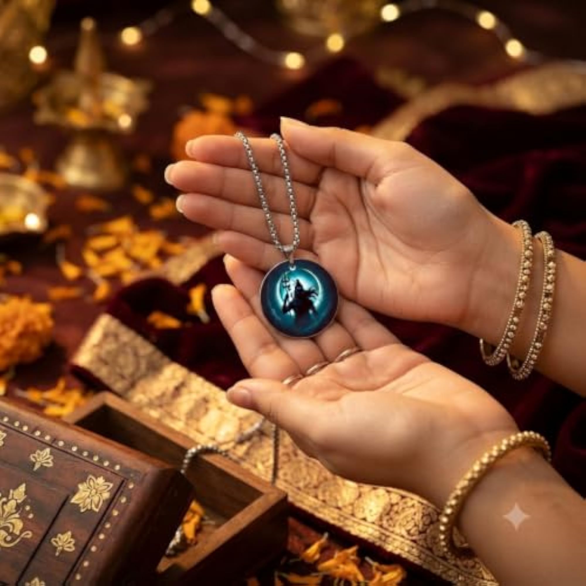 Lord Shiva Shankar Acrylic Pendant Necklace, Spiritual Accessory