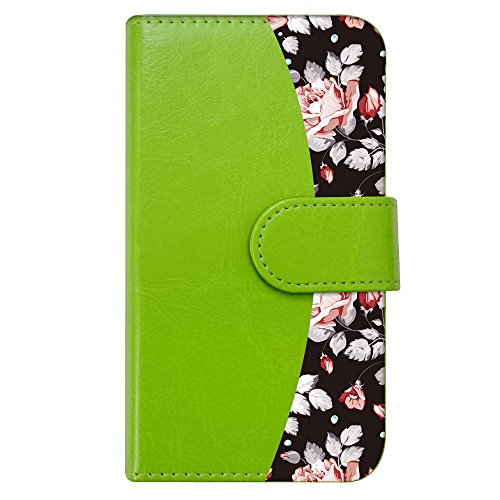 sslink iPhone17 Pro Max アイフォン17プロマックス 対応 手帳型 スマホ ケース ボタニカル柄 花柄 黒系 エスニック エスニック リーフ リゾート かわいい フラワー (グリーン) ダイアリータイプ 横開き カード収納 フリップ