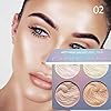 CmaaDU 4 Colors Shimmer Highlighter Highlight Hilight Makeup Palette Highlighter Powder iluminadores iluminador de maquillaje,White Pink Champagne Gold Shimmer Highlighter Primer Face Makeup Glitter