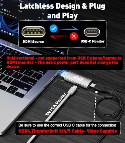 Adaptador UANTIN HDMI a USB C 4K@60Hz Unidireccional miniatura 3
