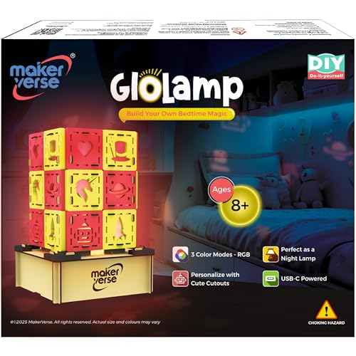 Makerverse Glo‑Lamp | DIY Night Light Kit for Kids – 3‑Color...