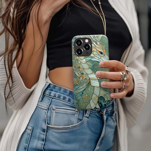 Image of Goodon for iPhone 13 Pro Case Cute - Wireless Charging Compatible - Dual-Layer Hard Shell + Silicone Cover - Protective Phone Case with Trendy Designs for Women - an Abstract Dragon | Dual-Layer Hard Shell + Silicone, Slim Fit Protective Phone Cover with Wildflower Designs for Women Girls