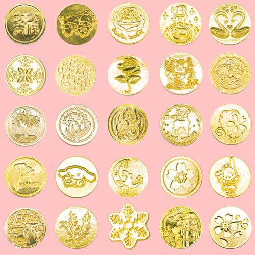 Image of HASTHIP Wax Seal Stamp Set - 15 Multicolor Beads, 6 Random Stamps, Pink Cat Claw Handle, Warmer, Spoon, 10 Tealights, Silicone Mat, Craft & DIY Gift Kit For Personalized Invitations & Packaging