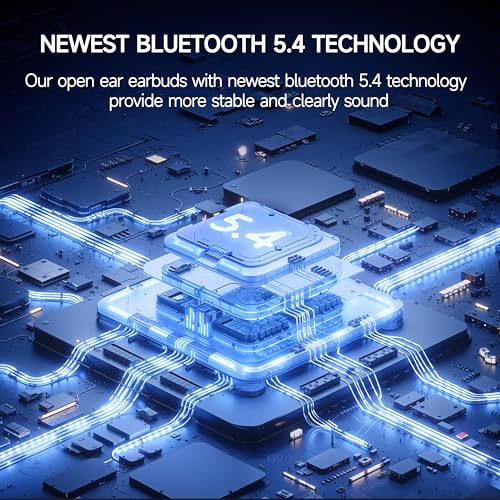 Image of Bone Conduction Earphones, Wireless, Bluetooth 6.1, Open-Ear Headphones, Non-Blocking, Bluetooth Headphones, Kotuden, Auto Pairing Headphones, Noise Cancelling, Microphone Included (Black)