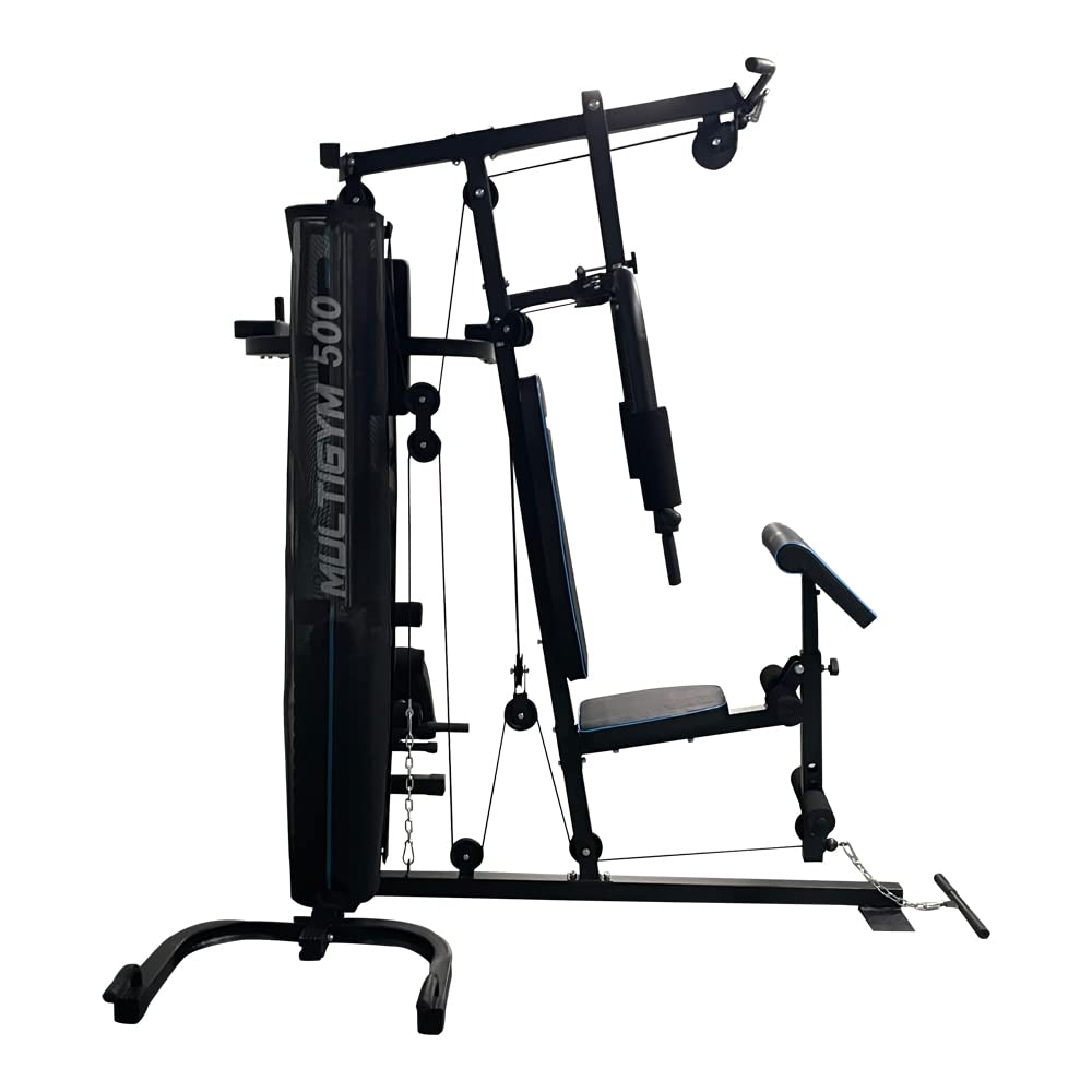 BEHUMAX Máquina multifunción Multigym 500 Máquina de musculación, multiestacion, Hombros, Espalda, Brazos, Pecho, piernas, Triple polea, 67,5kg