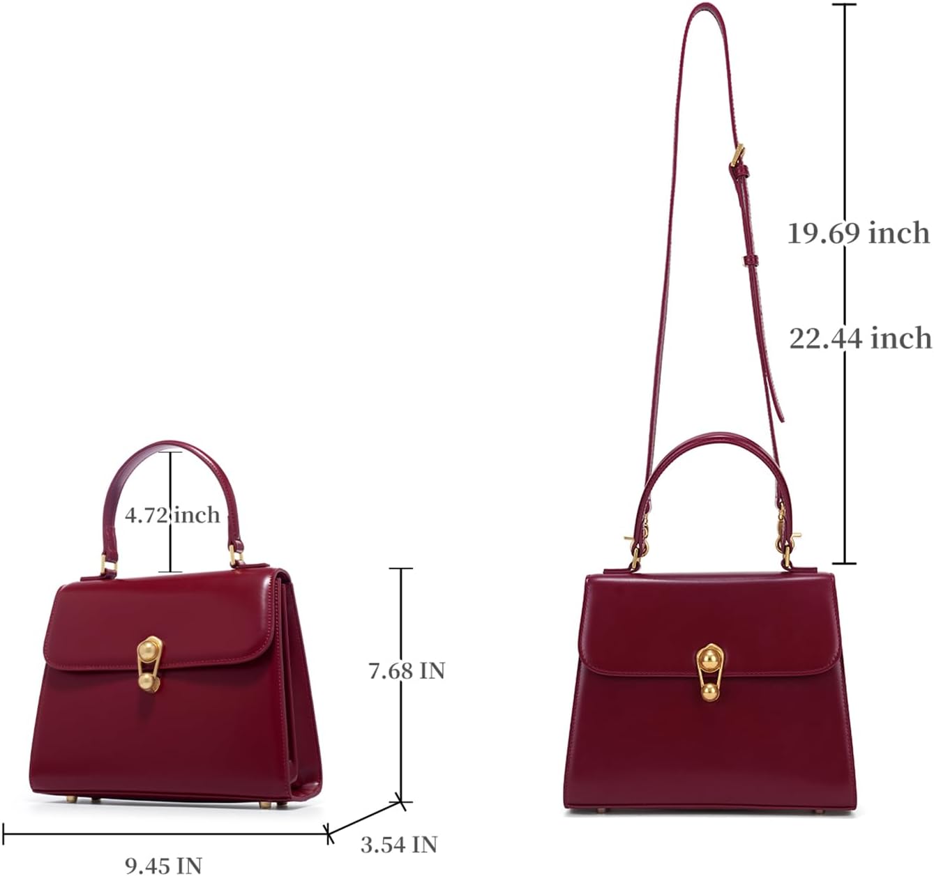 LA FESTIN Small Purse Genuine Leather Top Handle Bags For Women: Vintage Medium Perfect for Work Parties