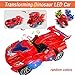 HENGBANG Transforming Toys, Dinosaur Cars Combined Into One,Automatic Transformation, Transformation of Dinosaur LED Cars, Lamps (Red)
