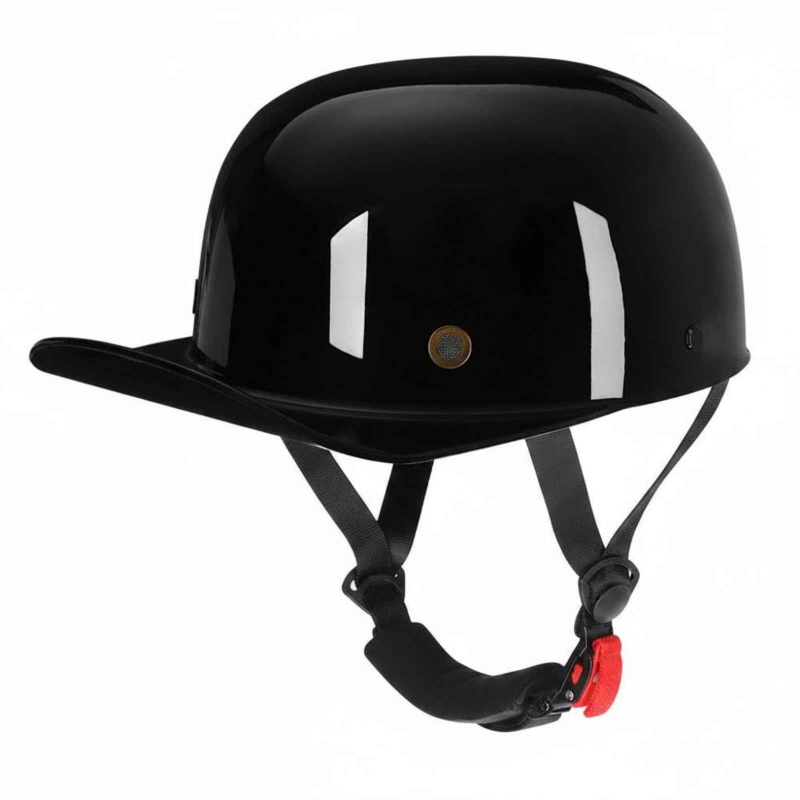 Qianly Casco a Metà Calotta Baseball Cap Casco Casco Scooter Casco Bici con Visiera in Cinturino Regolabile per Vestibilità Sicura Adatto a Commuting Viaggio, color to 1, L