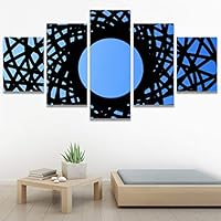 SIGNWIN 5 Panel Canvas Wall Art Architecture & Maps Closeup Cool Industrial Multicolor Patterns for Home Decorations Ready to Hang - 60