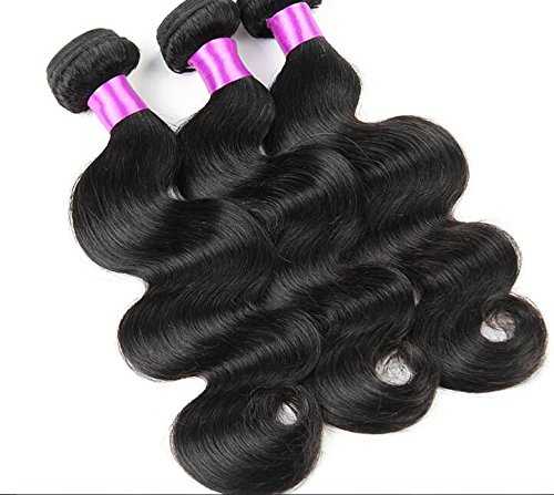 A2ZWIG 9A Unprocessed Brazilian Virgin Body Wave Remy Human Hair Extensions Weaves Wefts 3 Bundles 300 Grams (10 12 14 Inch)