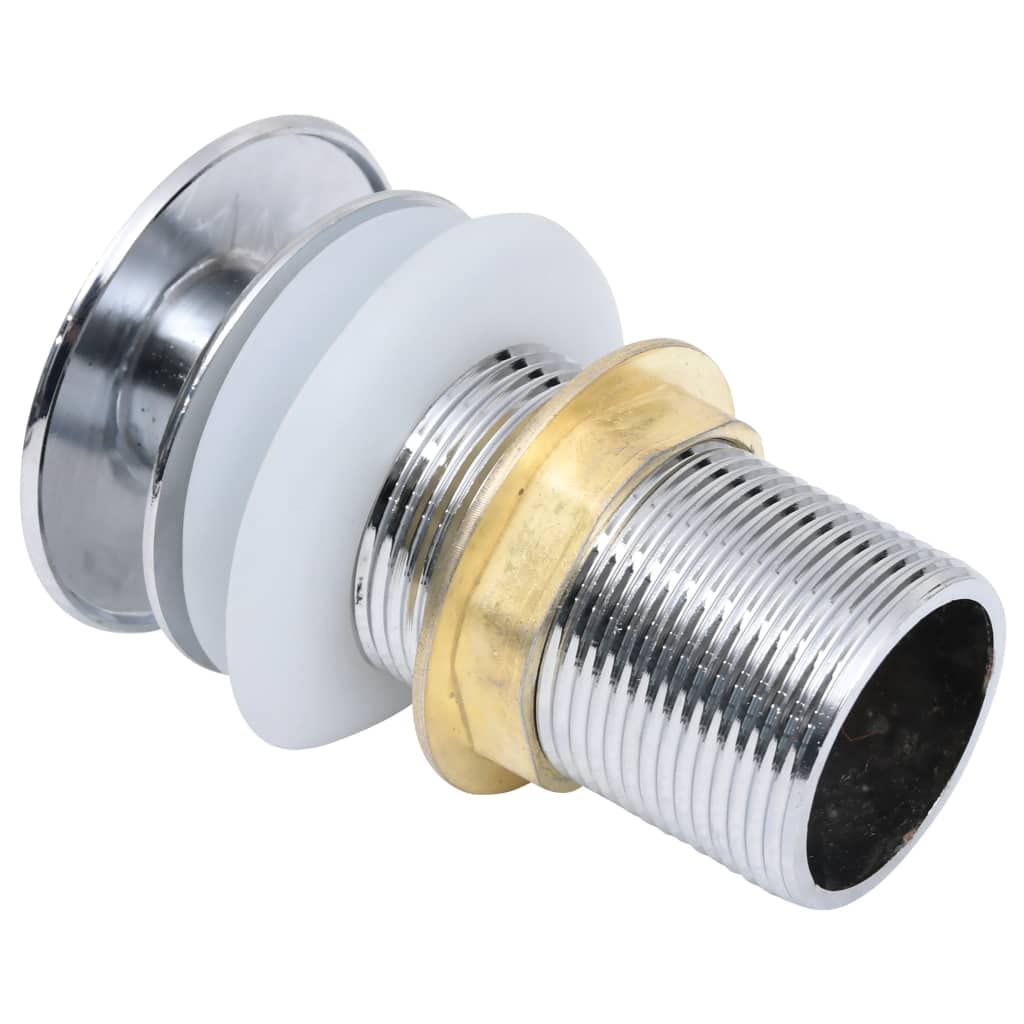 Mangloder - Desagüe con rebosadero en plata, 6,4 x 6,4 x 9,1 cm, de zinc y latón, para lavabo, baño, ducha, bañera con rosca de 1 pulgada y diseño desplegable sencillo