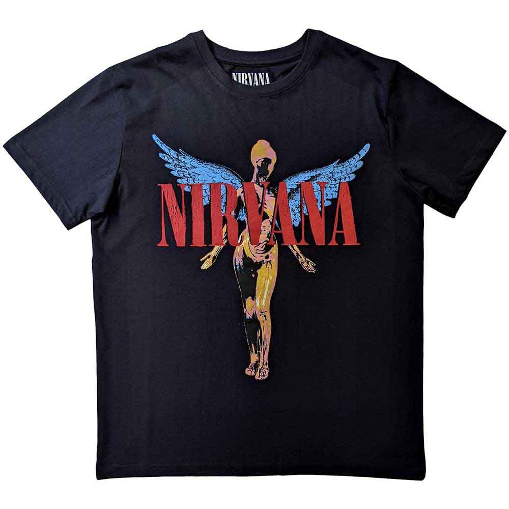 Nirvana T Shirt in Utero Angelic Band Logo Official Mens Black L