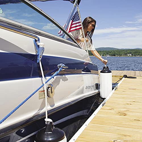 Taylor Made Super Gard Boat Fender, Captain's Navy (8.5" x 26") Double-Molded Ends, Ribbed Technology to Minimize Roll, Rubber Football Needle Inflation Valve, Marine-Grade Vinyl - 957824 - image 7